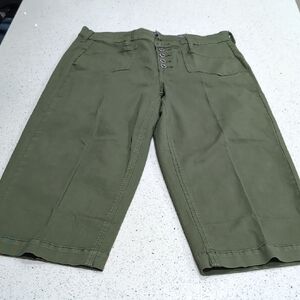 Torrid Deep Olive Button-Up Shorts